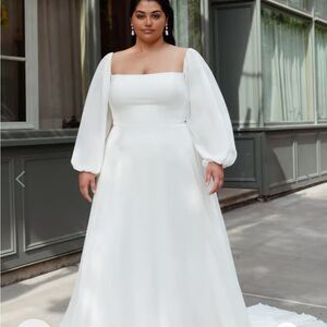 Jenny Yoo White Long Sleeve Gown